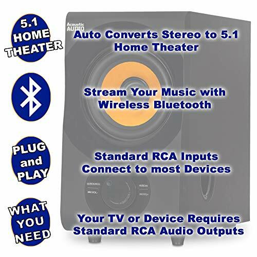 acoustic audio aa5170 home theater 5.1 bluetooth speaker system 700w with powered sub