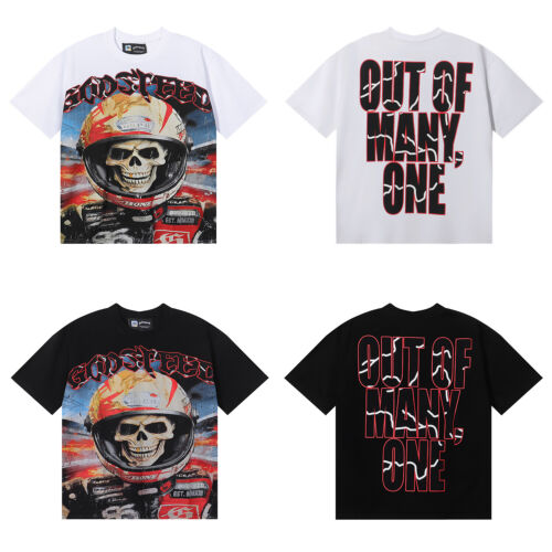 Godspeed Skull Rider Tee Streetwear Hip Hop Oversized Graphic T-Shirt