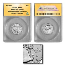 2019-W War in the Pacific- Guam Quarter MS66 GREAT AMERICAN COIN HUNT