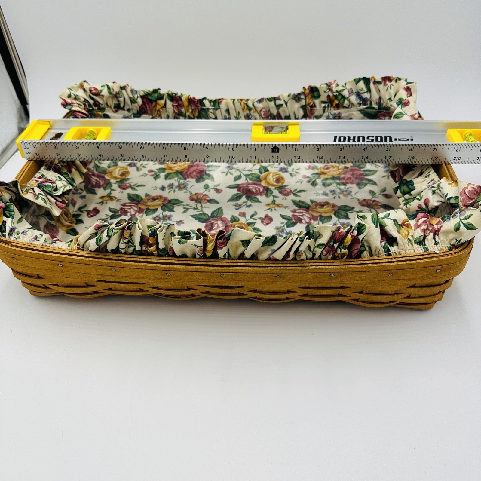 Longaberger Hostess Serving Tray Floral Basket Protector Linen Big 1997