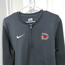 SMU Mustangs Jacket Mens Medium Gray 1/4 Zip Nike DriFit Pullover ACC FJ9549