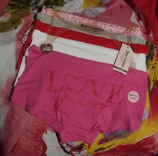 5 NEW JUICY COUTURE JC9785 5PKCF COTTON STRETCH BOYSHORT PANTIES M