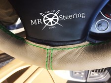 Pour VW Transporter T25 T3 79+ Housse De Volant En Cuir Beige Vert Double ST