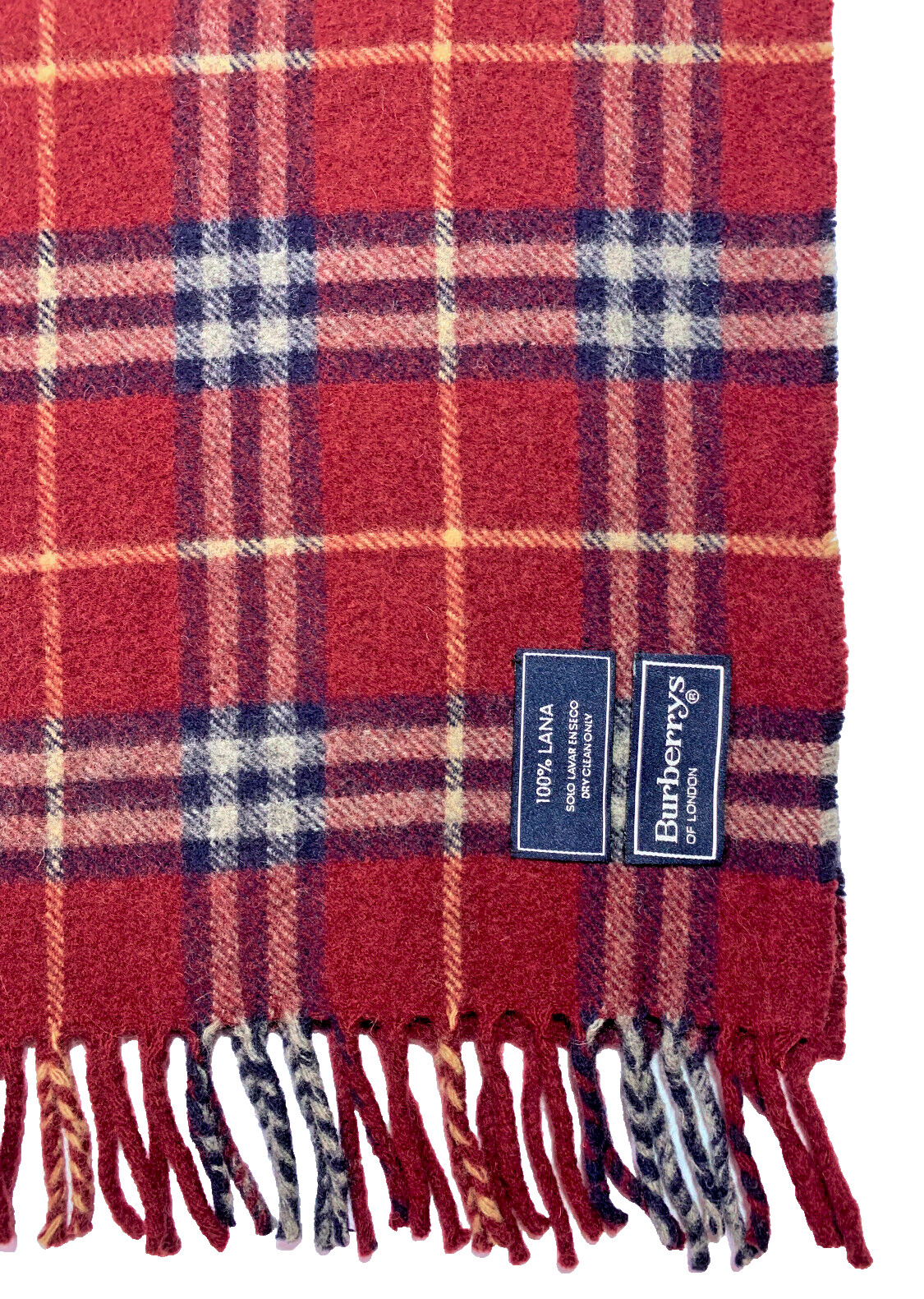 Burberry Vintage  Red Classic House/Nova Check Lana Wool image 4