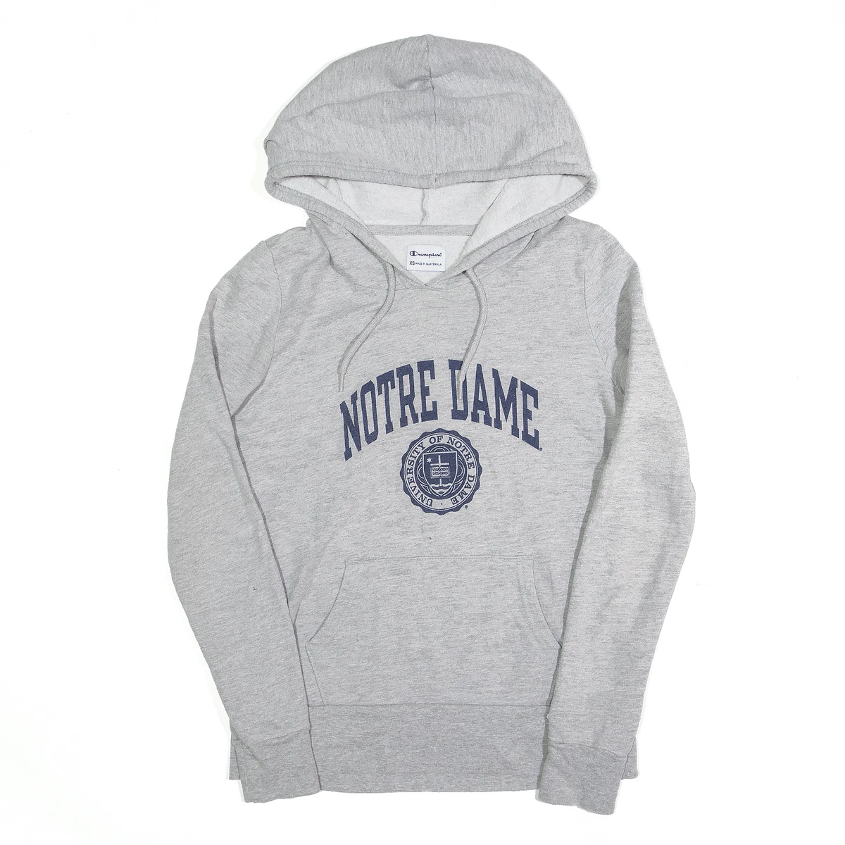 CHAMPION Womens Notre Dame University Hoodie Grey Pullover USA XS | eBay