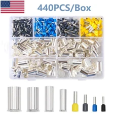  440pcs Crimp Terminal Connector Wire Ferrules Kits Ferrules Wire Ends Terminals
