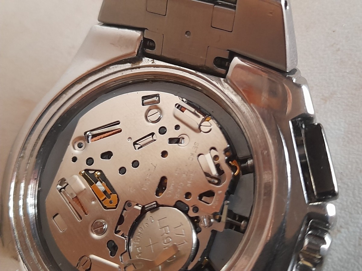 Seiko Quartz Watch Chronograph Alarm Date 7T62-0HG0 Mov. 7T62A