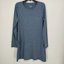 Athleta Uptempo Blue Long Sleeve Dress Womens Size Medium Thumbhole Pockets