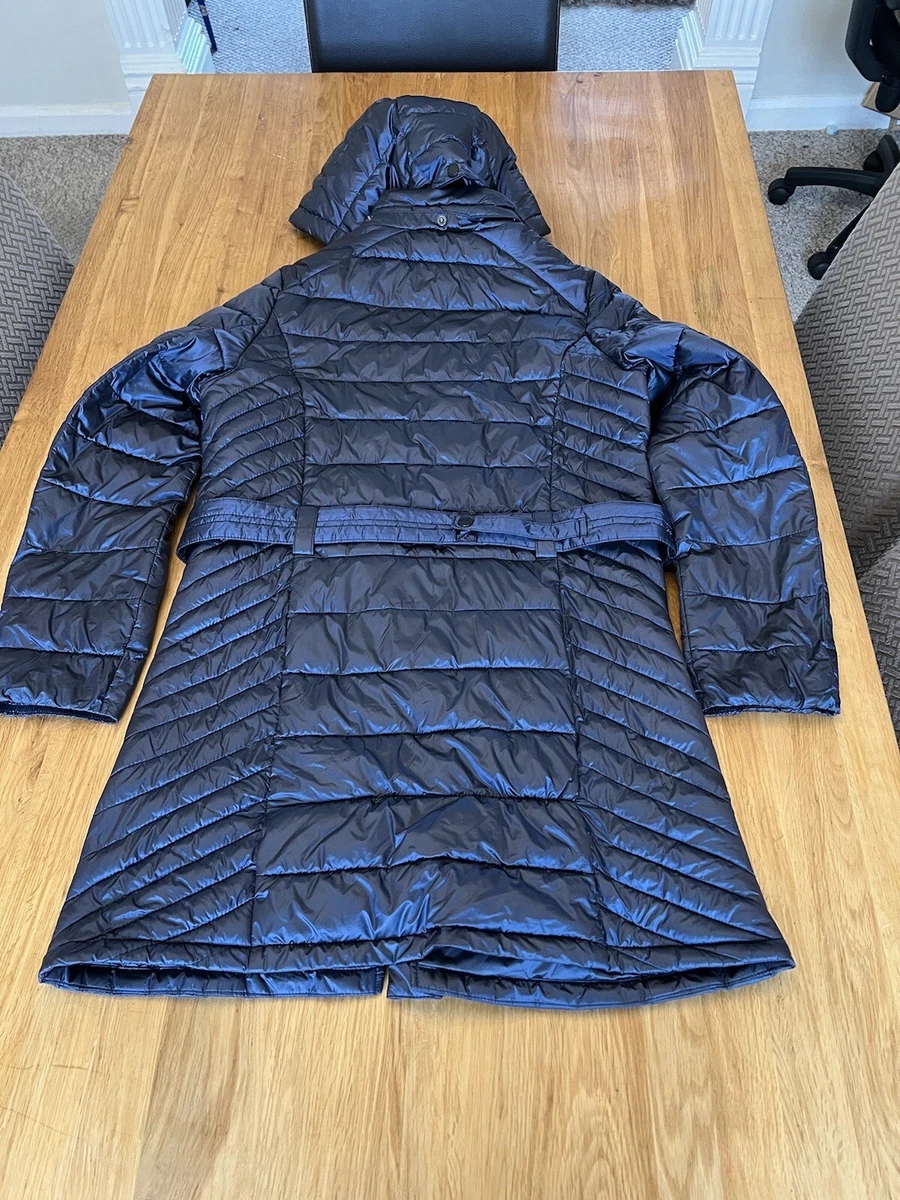 Barbour women s Braemar quilt coat hooded UK 12 Blue. Belted