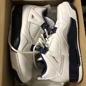 Nike Air Jordan 4 Retro BG White Legend Blue Navy Size 5Y Eur 37.5 408452  107 | eBay
