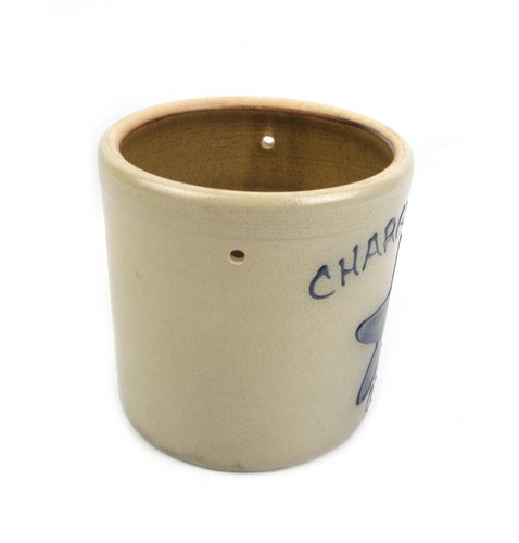 Vintage Maple City Pottery Handmade Salt Glaze Crock Jar Pot Chargin' Falls Ohio - Picture 3 of 7