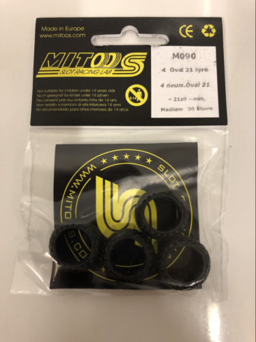 Mitoos M090 4 x Oval 21 Tyres 21x9mm Medium 30 Shore NEW - Picture 1 of 2