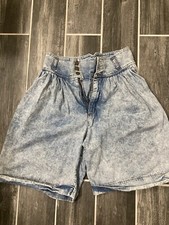 1990's 1980's Stone Acid Wash High Waisted Mom Shorts Denim 9-10 Bin 2