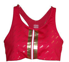 Victoria's Secret PINK Ultimate Sports Bra MEDIUM Red/Gold NEW No Tag 30