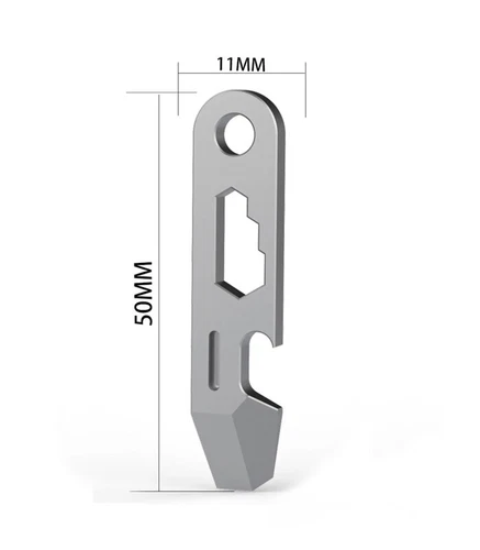Mini Portachiavi in Lega di Titanio Pry Bar EDC Crowbar Opener Outdoor Multi Tools - Foto 2 di 10