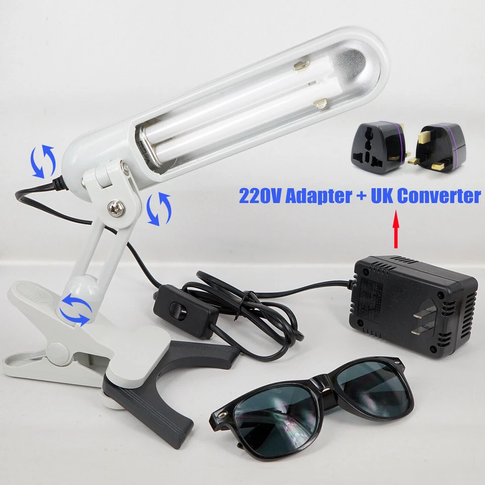 For Philips PL-S 9W/01/2p UVB Phototherapy Medical Lamp Handheld 360° Desk Mount - Image 4 of 4