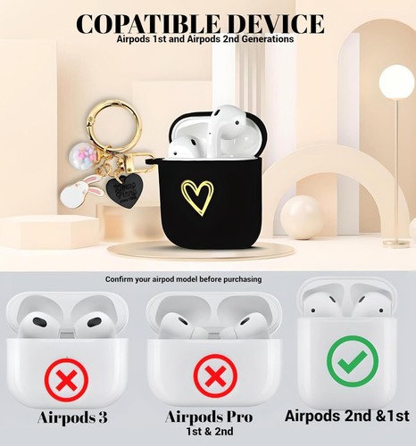 For AirPods 2nd Generation/1st Heavy Duty Case Cute Earphone Cover With Pen - Picture 5 of 6