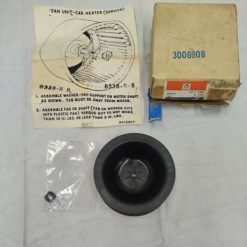 1963-1971 C2/C3 Corvette Heater Blower Motor Fan / Cage NOS OEM GM#3905776 - Picture 4 of 9