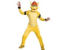 Kids Deluxe Super Mario Bowser Costume Large Halloween Video Yellow Nintendo New