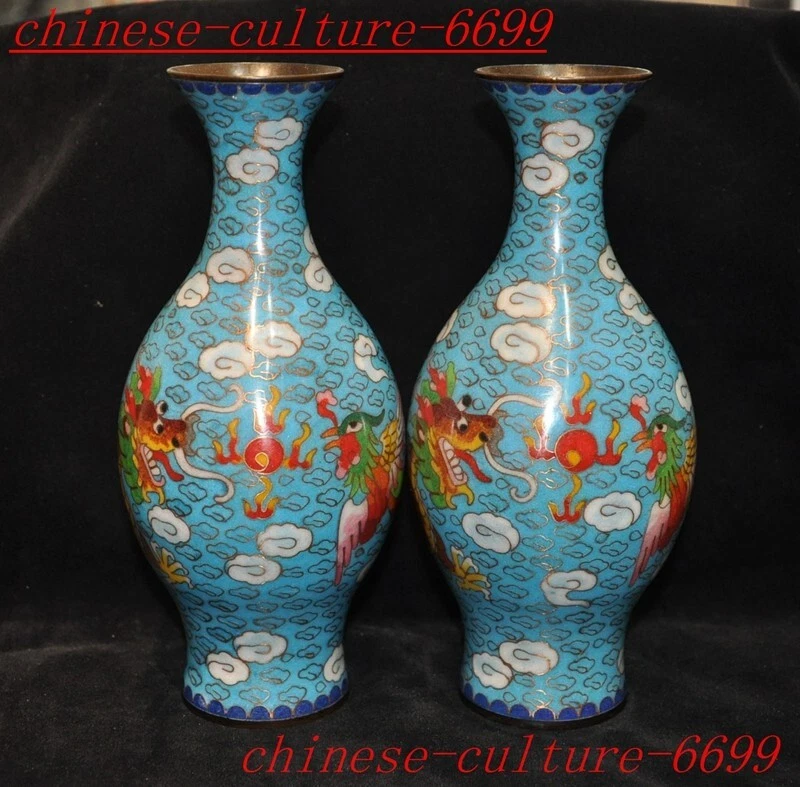 亚洲古董景泰蓝龙在中国古董花瓶| eBay