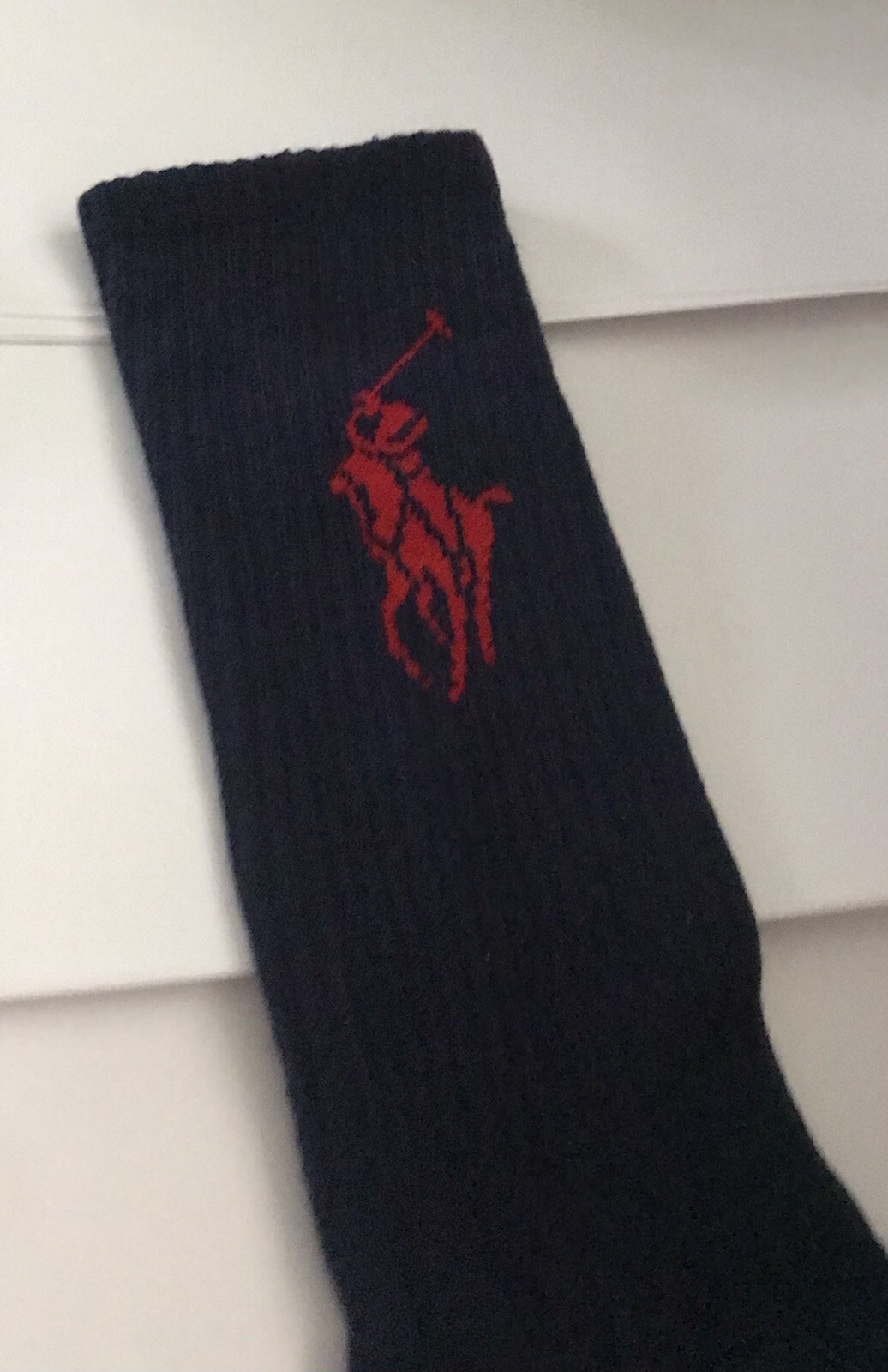 Polo uomo Ralph Lauren calze sportive classiche blu grandi rosse polo pony nuove