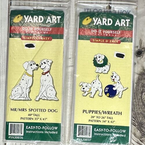Vintage Lot 1998 Dalmatians Dogs Christmas Yard Art Do It Yourself Patterns NEW - Picture 1 of 2