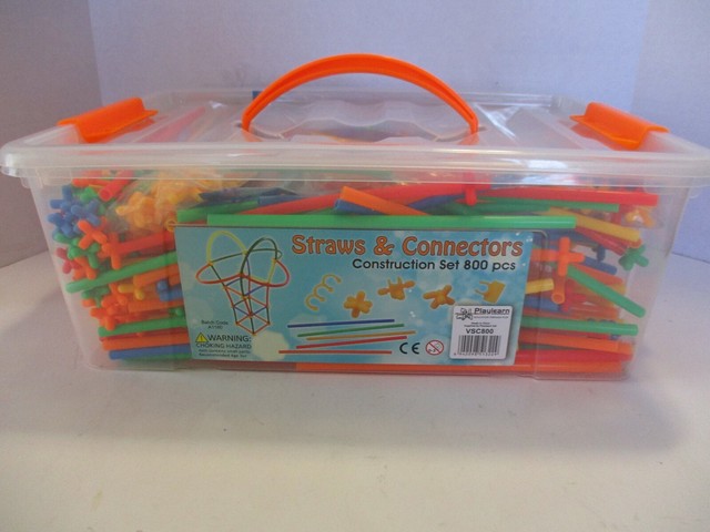 *NEW* Playlearn Large 800-Piece Straws and Connectors Set Building Construction