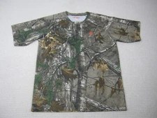 Game Winner Shirt Mens Large Green Brown Camo Camouflage Crew Neck Outdoors
