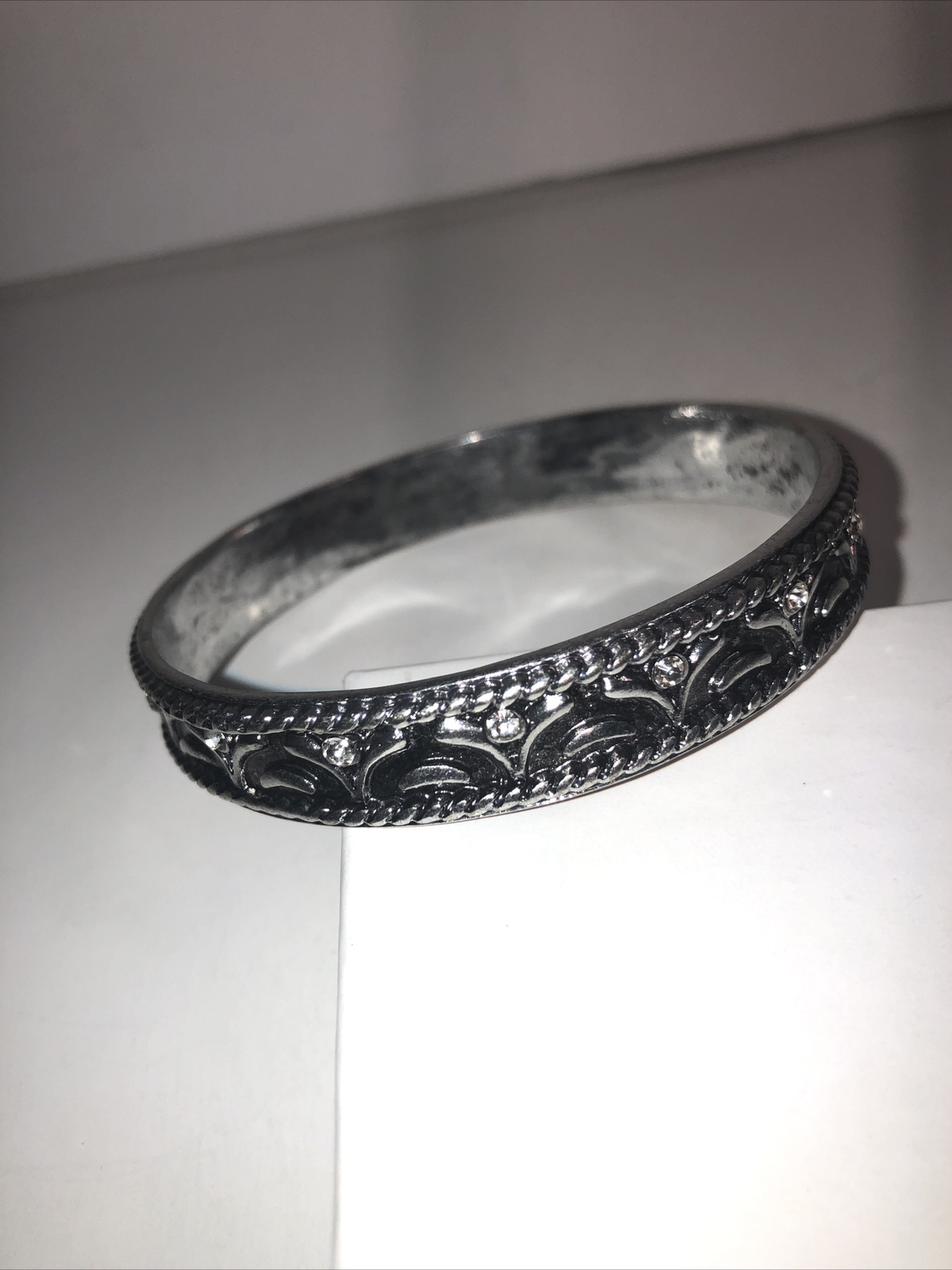 Bangle Bracelet Silver Tone Boho Statement Piece … - image 3