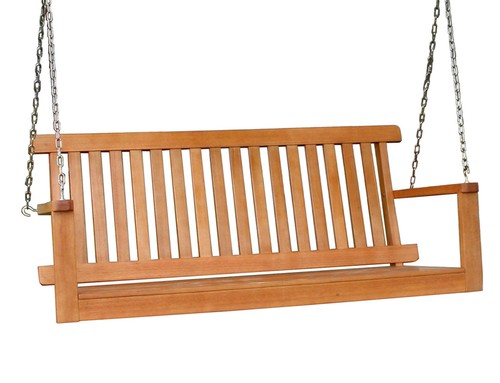 Hängebank Eukalyptus 2-Sitzer 130 cm - Garten Schaukel Bank Hartholz zum hängen - Bild 1 von 2