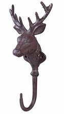 Handtuchhalter Hirsch Garderobe Gusseisen Wandhaken Haken Hirschkopf Landhaus