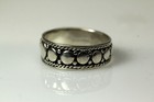 7 mm Sterling Silver 925 Pebbled Design Size 6.75 Band Ring 3.4 Grams (RIN4594)