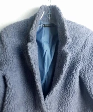 ESPRIT Blazer Jacket Women M Blue Vintage 1990s Fleece Y2K Boho NWOT