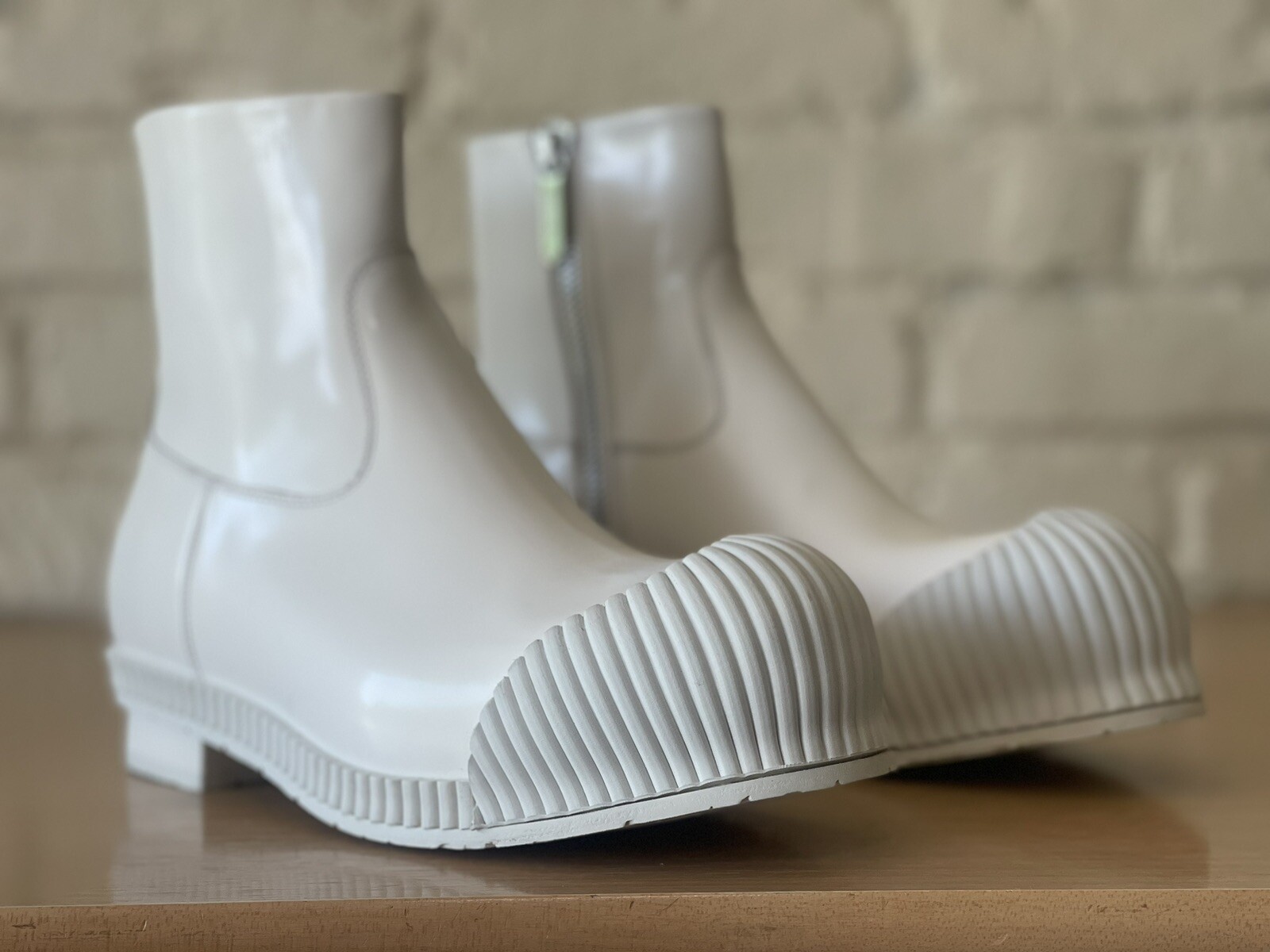 Calvin Klein 205W39NYC Deicine Spazzolato Leather Ankle Boots White 39.5 US 9 image 3