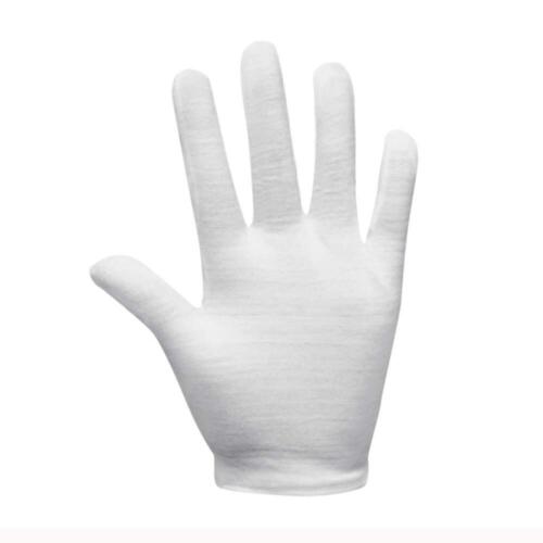 6/12x Weiße Handschuhe Baumwolle Stoff Handschuhe Weiss Care Baumwollhandschuhe - Bild 3 von 18