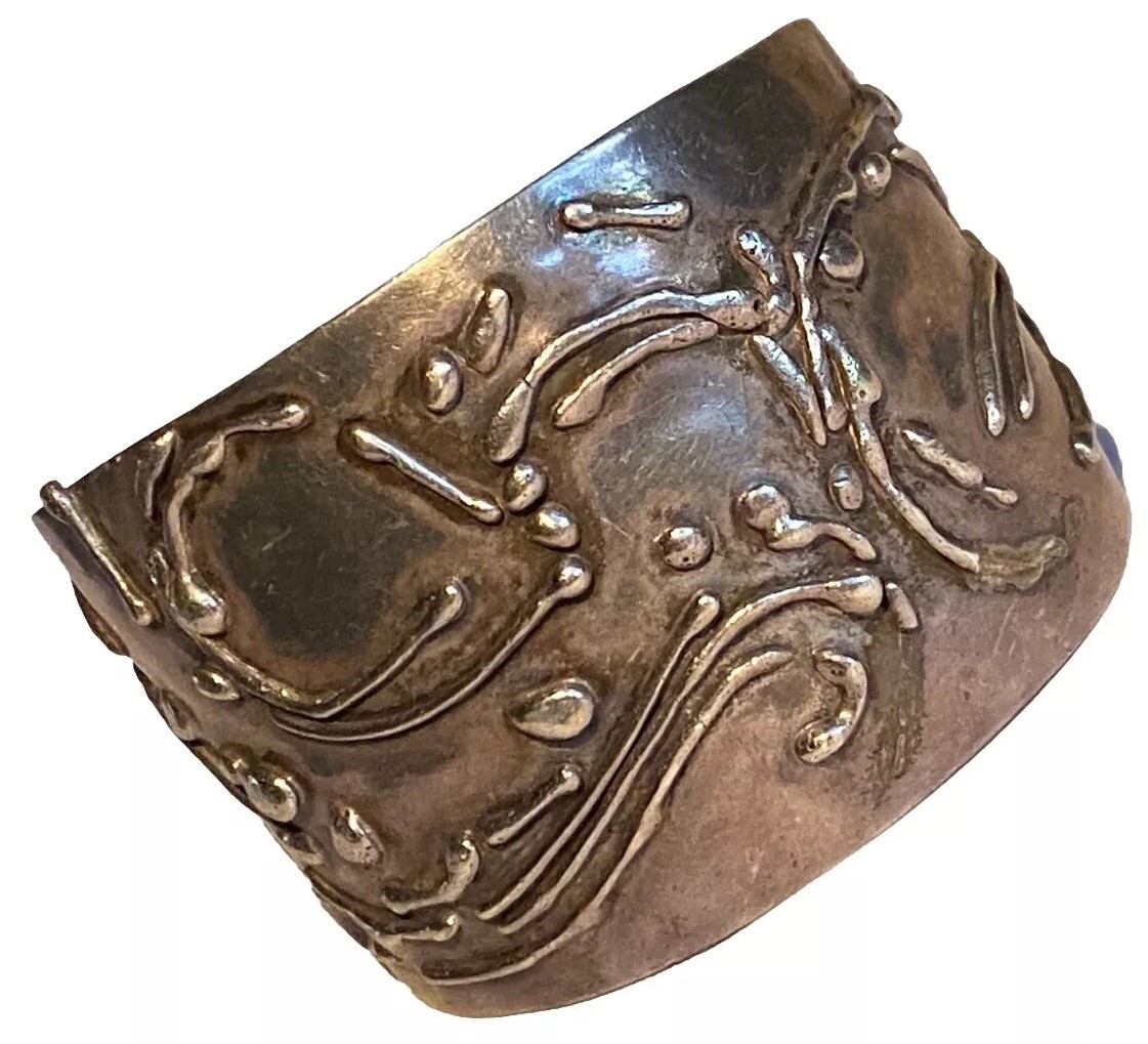 LARGE SILVER STUDIO ARTISAN REPOUSSÉ BRUTALIST MO… - image 13