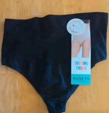 Assets by Spanx Shaping Thong Women L Soft  Light Compression Stretch Smoothing