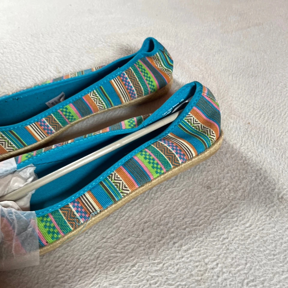 American Eagle Flats Women 10 Bow Aztec Southwest Shoes Espadrilles Art Color - Image 3 of 4