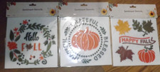 NEW 6 pc HELLO FALL GRATEFUL THANKFUL BLESSED FALL THEME Sentiment Stencils