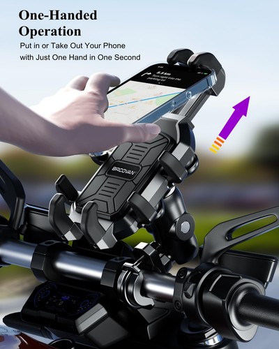BRCOVAN Motorcycle Phone Holder with Vibration Dampener Anti-Shake Motorcycle - 第 5/9 張圖片