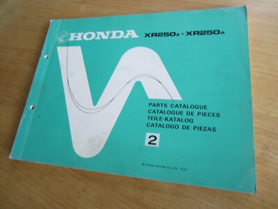 Honda OEM Parts Manual XR250 Z-A 1979 1980 Used in very good condition XR 250