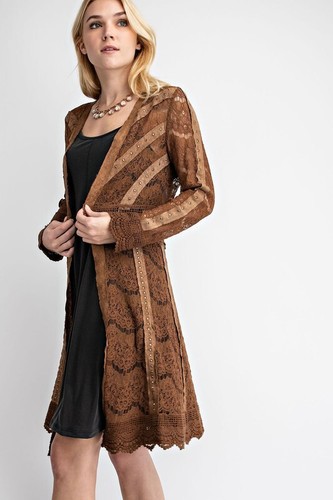 Vocal Lace Jacket With Studded Suede Details Camel X-Large - Picture 4 of 4