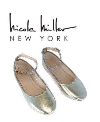 Nicole Miller Gold Dress Ballet Flat Size 4