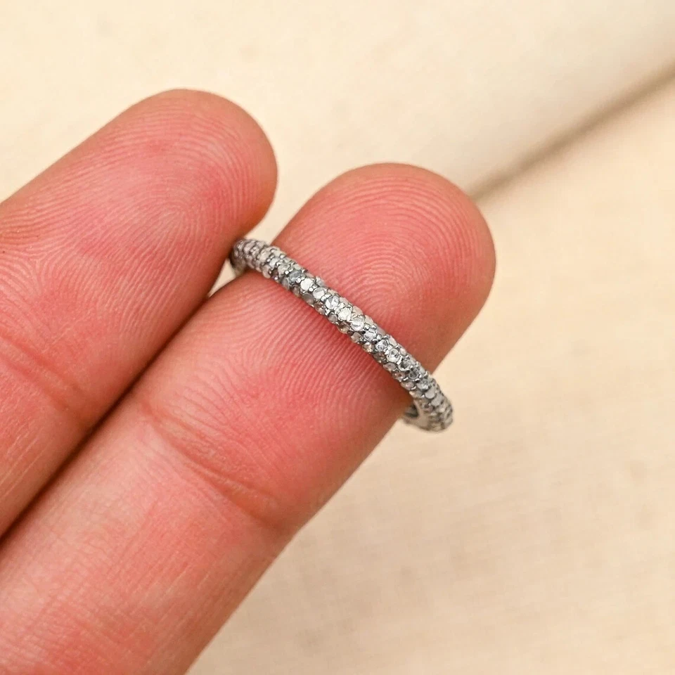 Stunning Natural Pave Diamond Ring, 925 Sterling Silver, Fine Jewelry, Boho Gift - Image 2 of 4
