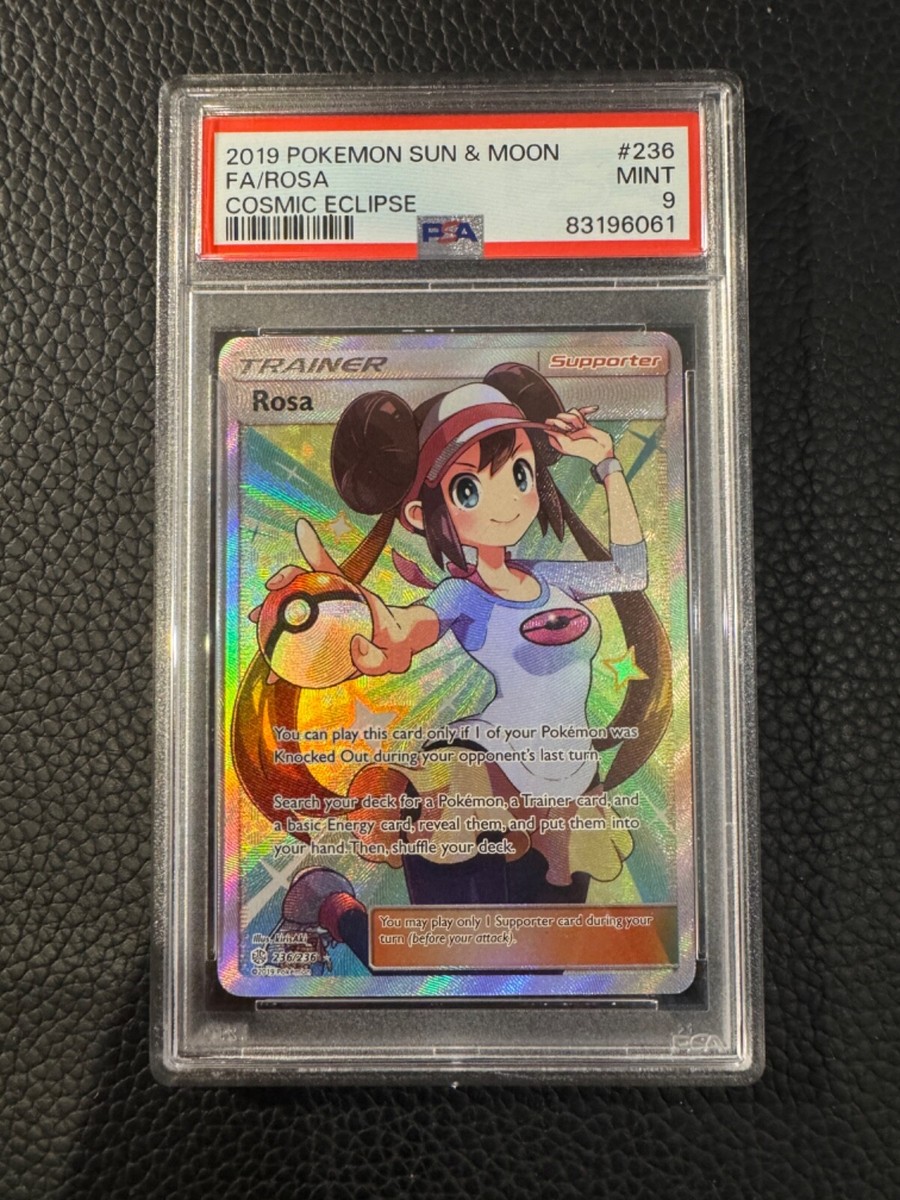 Pokemon 2019 PSA 9 Rosa 236/236 Cosmic Eclipse Sun & Moon Full Art
