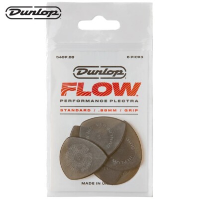 6-PACK Dunlop 549P.88 FLOW Standard Primetone Guitar Picks .88mm