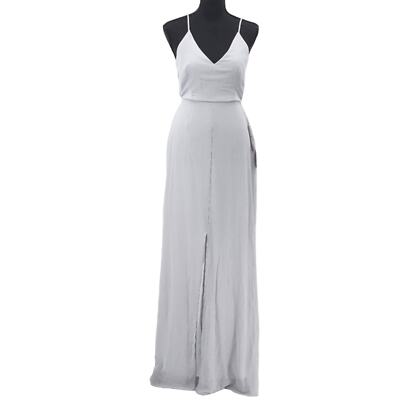 Lulus Story Of A Starry Night Backless Lace Maxi Dress Gown Gray Event  Small