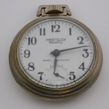 Vintage WESTCLOX Scotty Wind-up Analog Men's Pocket Watch Doesn't Keeps Time