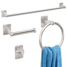 KLJKPA Brushed Nickel Bathroom Accessories 24 inch 4 Piece ,