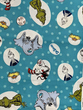 BTY Dr Seuss Celebration The Cat in The Hat Motif Dots Cotton Fabric Yard 73258